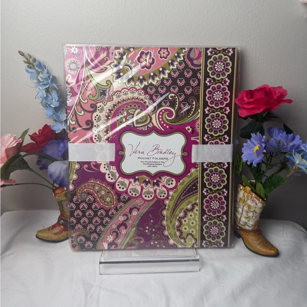 NWT Vera Bradley Very Berry Paisley Pocket Folders retired pattern